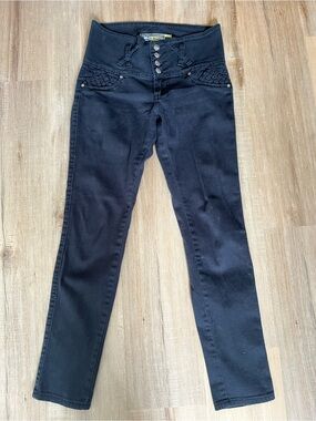 Women’s black goth witch core moto emo grunge jeans size 5